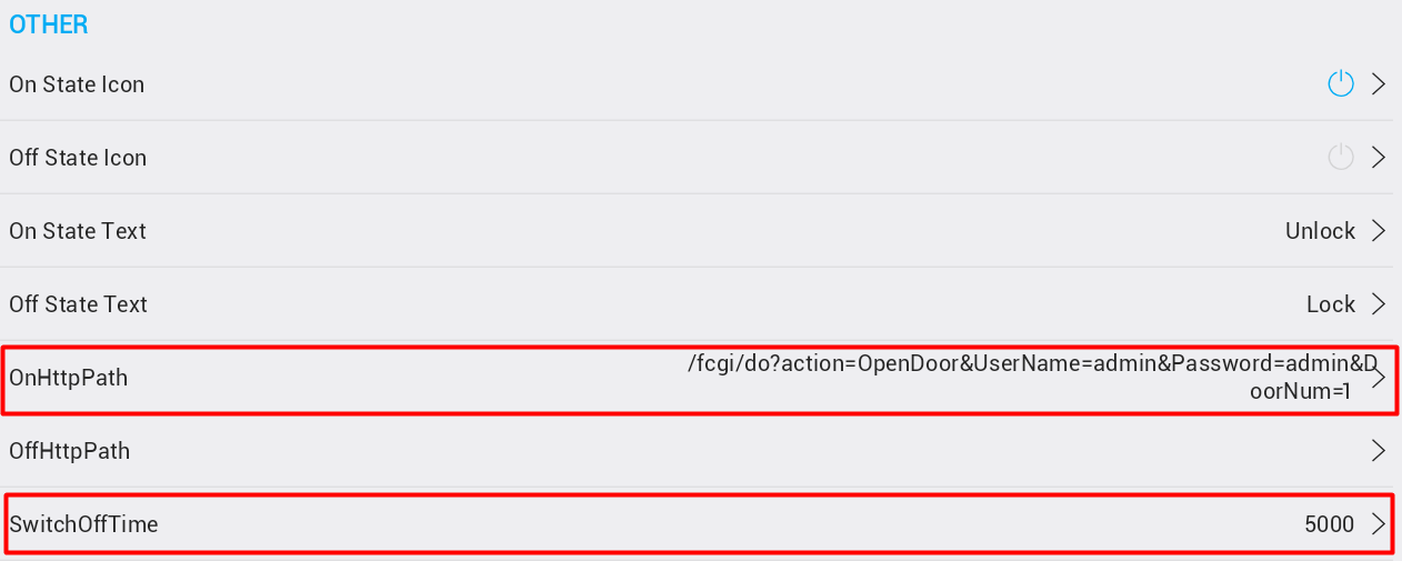HTTP kapcsoló konfiguráció