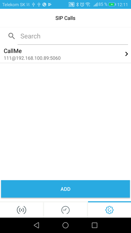 Zrzut ekranu konfiguracji ustawień