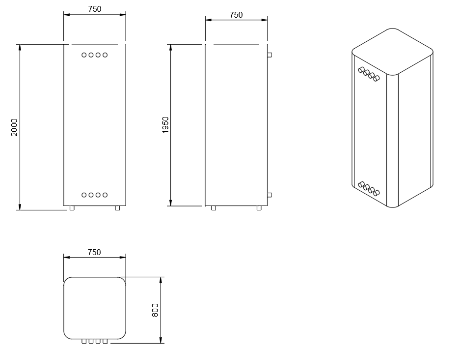 Rozměry akumulační nádoby 440L