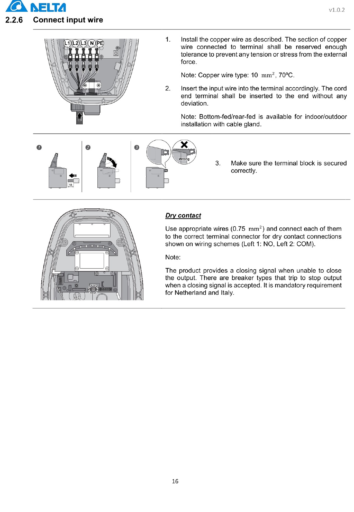 Delta AC MAX Smart — listwa zaciskowa z podłączeniami L1, L2, L3, N, PE