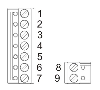 Domat UC100 terminal connections and technical specifications