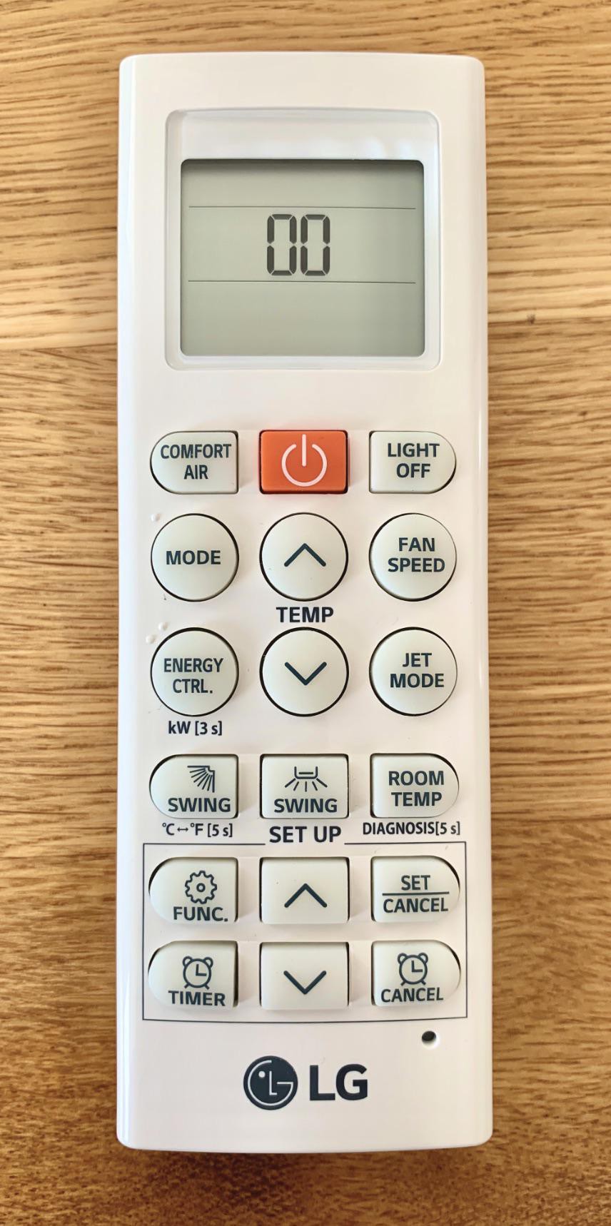 Setting the LG split unit address using the infrared remote control