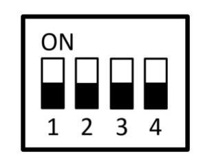 Schrack i-CHARGE CION konfiguracja przełączników DIP — pozycje 1-4