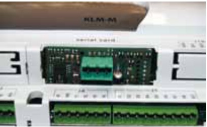 Wolf WRS-K Modbus interface card inserted into the KLM-M controller serial card slot