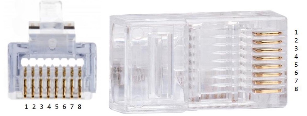 Xvent Xcont Central RJ45 connector pinout for RS-485 connection to XCONT-HUB