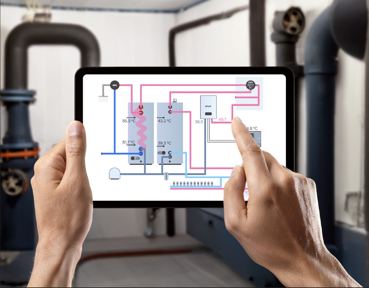 Interactive boiler room scheme in TapHome app